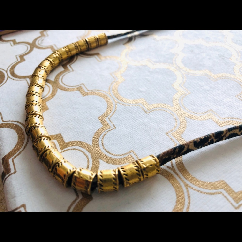 Urban outfitters leopard cord necklace